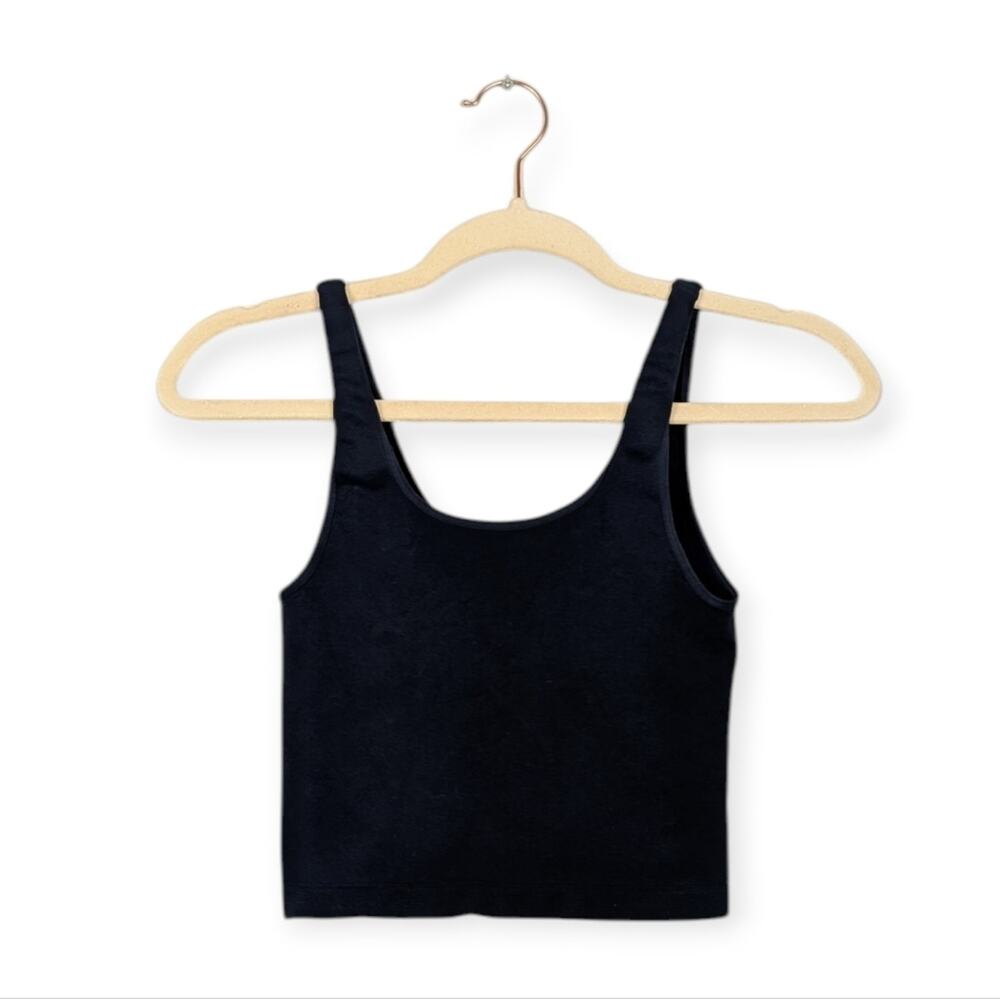 NUX Cropped Tank Top S Navy Seamless Active Yoga Athletic Fitted